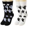 Halloween Themed Magnetic Link Socks Soft Unisex Short Socks With Ghosty Pumpkin Patterns Practical Polyester