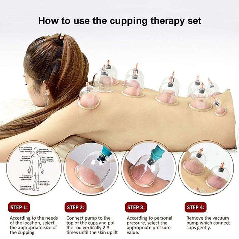 32 Cupping Therapy Set Vacuum Massager Ventosa Professional Suction Cups Vacuum Massage Jars Physiotherapy Guasha Health Care