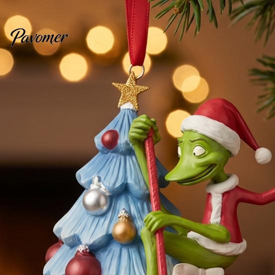 Christmas Tree Hanging Ornaments Green Elf Ornament, Flat Acrylic Pendant Decorative Charms for Holiday Gifts Car Mirror Backpack, Festive Decorations