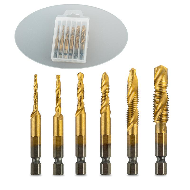 Yunbei Titanium-Plated High-Speed Steel Spiral Tap Drill with Hexagonal Shank