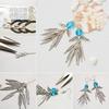 Tibetan Style Alloy Pendants Feather Mixed Color 7.4x7.2x1.7cm