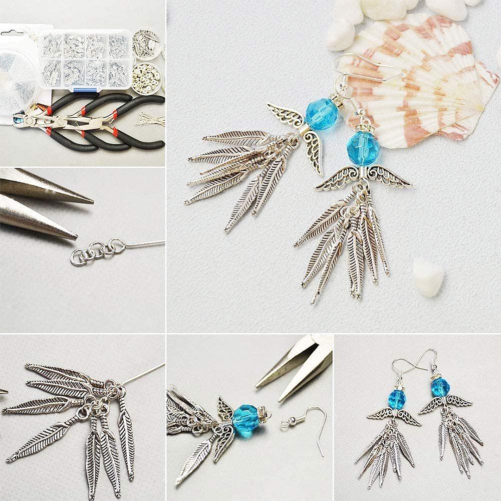 Tibetan Style Alloy Pendants Feather Mixed Color 7.4x7.2x1.7cm