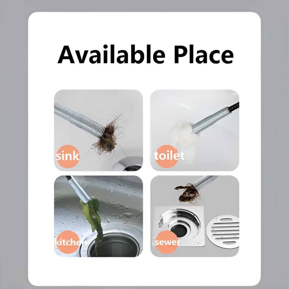 Bathroom Spring Pipe Dredging Tools Kitchen Sink Cleaning Hair Catcher Hair Clog Remover Grabber for Drains Bath Basin