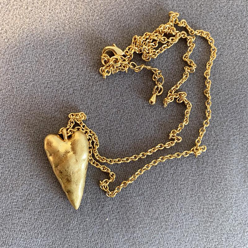 Brincos de Argola de Coração Prateados Retro Envelhecidos