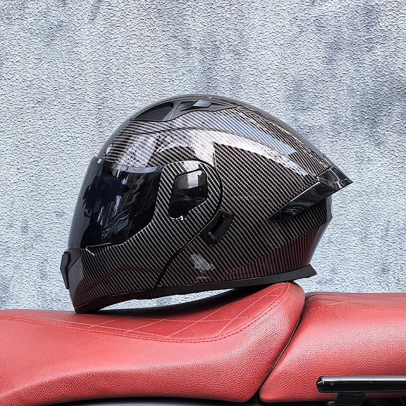 Small shell helmet peel-off helmet motorcycle helmet locomotive double lens men's and women's four-season motorcycle cruise helmet large