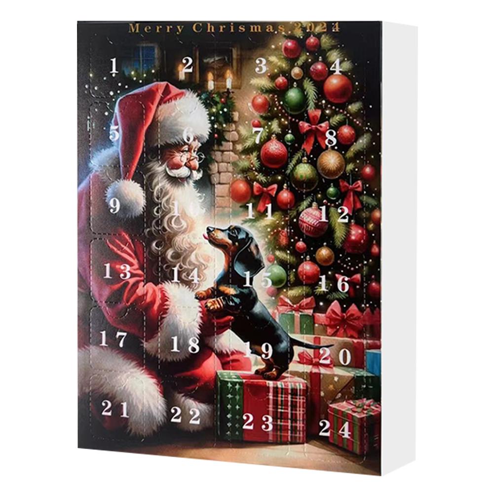 

Адвент-календарь 2024 года, рождественские каникулы, адвент-календарь 2024 года, коллекционный забавный набор собак, подарок для детей и семьи 10.63x7.28x1.38inch