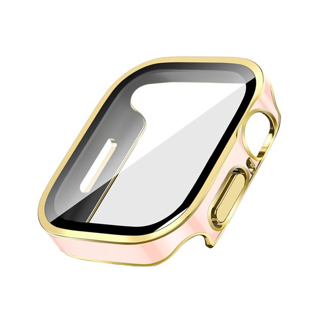 Glass+Case For Watch 42 46mm 45mm 41 49 44mm 40 Mm Straight Edge Screen Protector Cover Case iWatch SE 6 7 8 9 10 11 Ultra