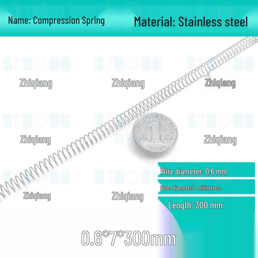 304 Stainless Steel Compression Spring – 300mm Long, High Elasticity, Shock Absorption, Customizable
