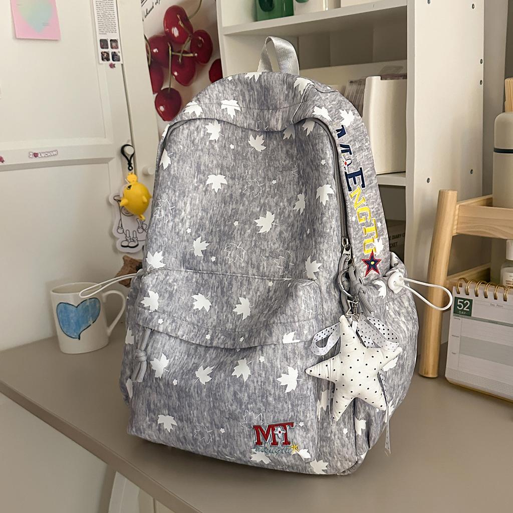 Schoolbag1011 Korean Version Ins College Style Print Backpack Female Sweet Backpack Large Capacity Campus Student Lightweight Schoolbag