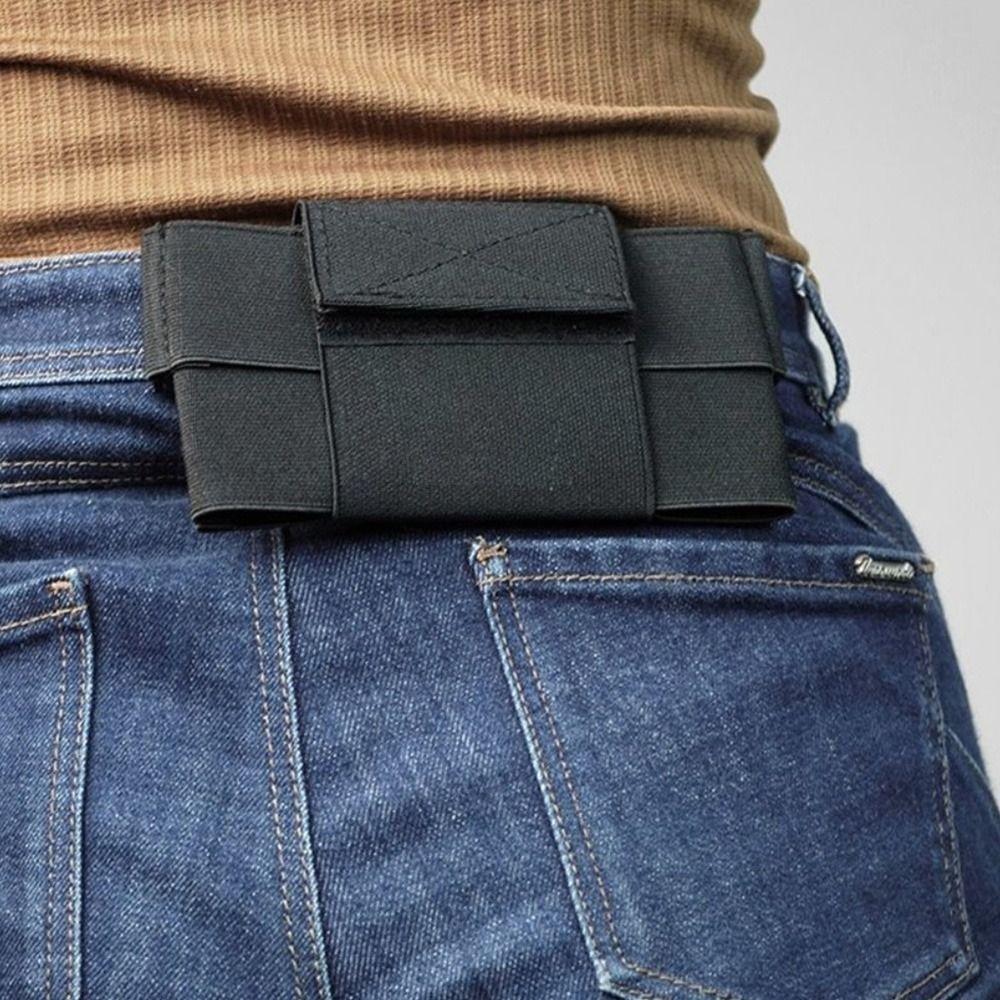 Durable Invisible Waist Belt Bag Portable Black Waist Bag Wallet Sport
