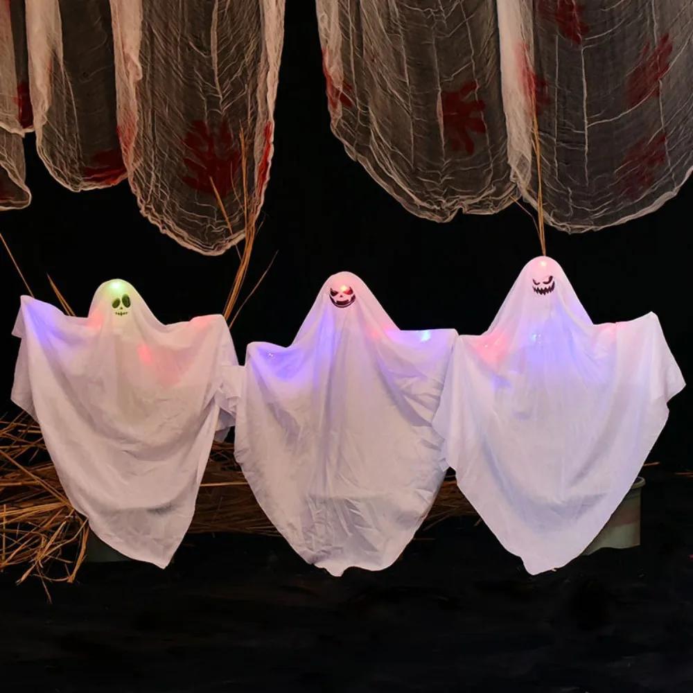 Halloween Props, Colorful Lights, Small Ghosts, Black and White Decorations, Bar and Haunted House Decorations