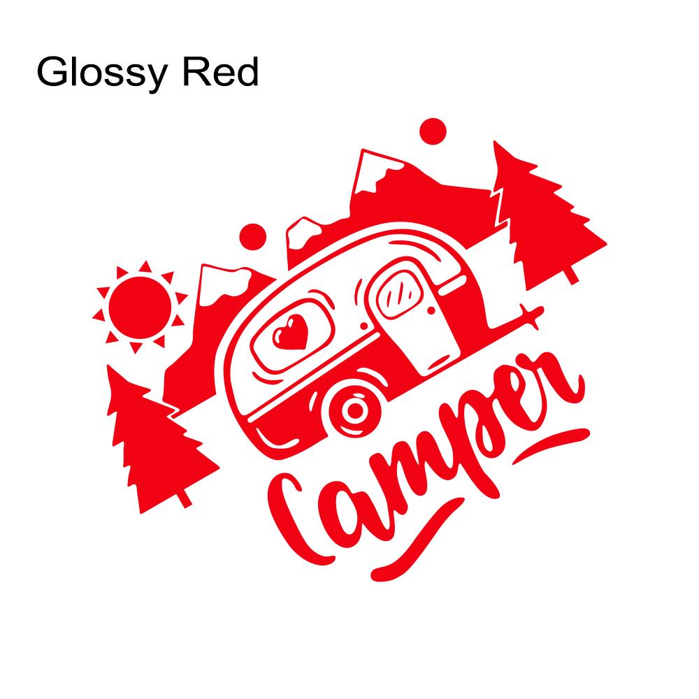 Creative Camper Graphics Car Sticker Camping Pattern Vinyl Decal Car  Door Window Decoration For Transporter RV Caravan Truck