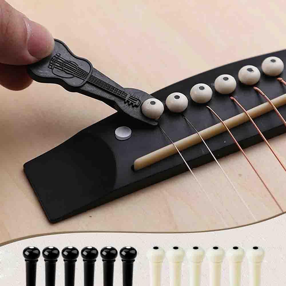 LIANHATA Bridge Pins for Acoustic End Set of Replacement for Guitar String Pin Remover Includes Bridge Pin Replacement Easy Replacement Guitars, Pins,