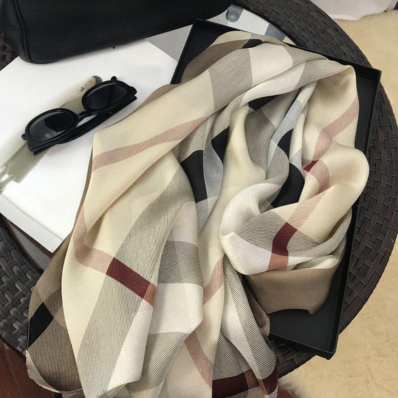 180*65cm100% seda amoreira seda chinesa lenços de luxo acessórios cachecol protetor solar xale gaze lenço de pescoço presente