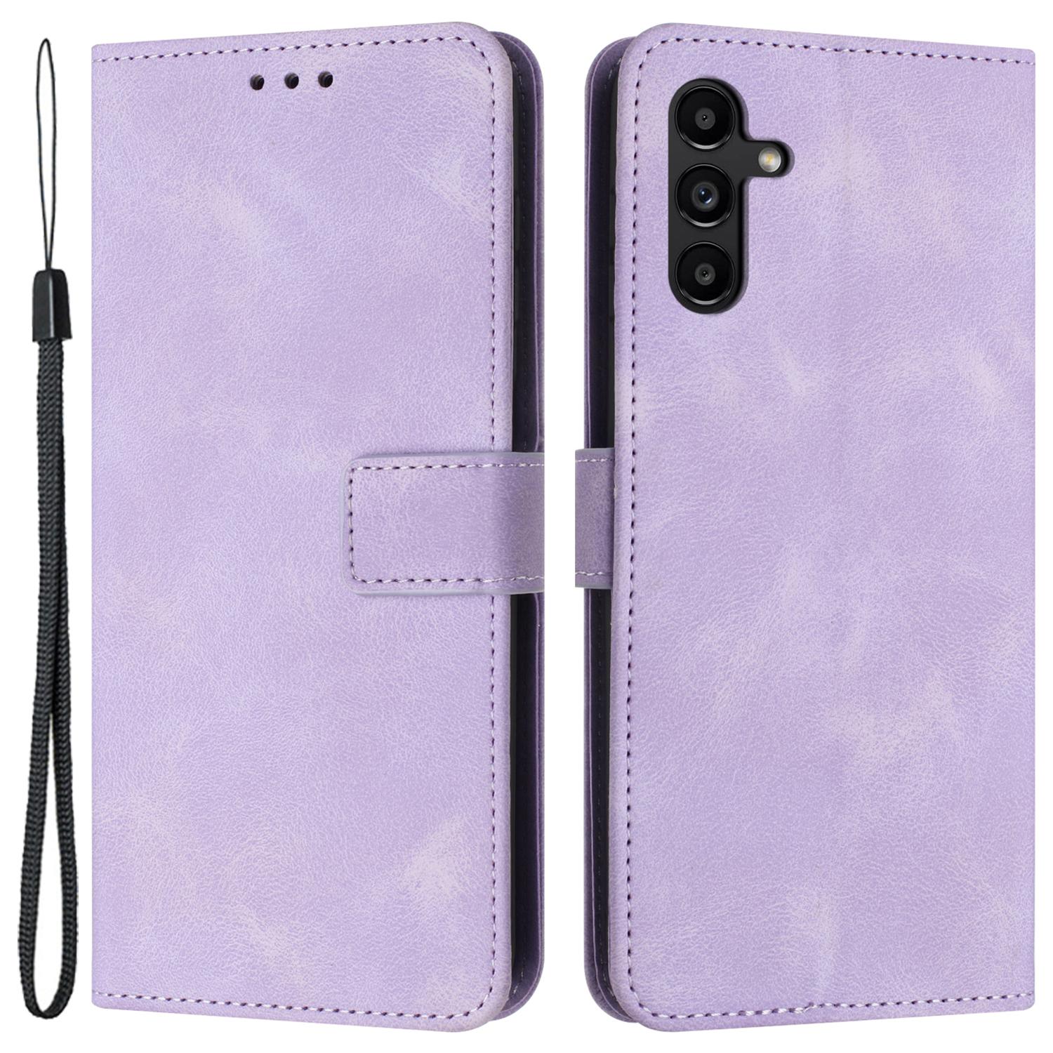 

For Samsung Galaxy S25+/S24+ Mobile Phone Cover Skin-Touch PU Leather Anti-Scratch Stand Phone Case Purple