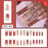 Long French Style Butterfly Nail Tips With Glitter Rhinestones - Press-On Nails Women Gel Adhesive Jelly Glue Options