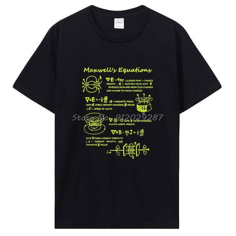 Funny Electromagnetic Physics Maxwell Equation Formula T Shirt Cotton Tshirt Birthday Gifts Summer Style T-shirt Men Clothing