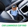 Car Cup Coaster 2 Pieces Light Up Cup Holder Insert 7 Colors Changing Anti-Slip Mug Pad For Women Men Night Driving Road Trips