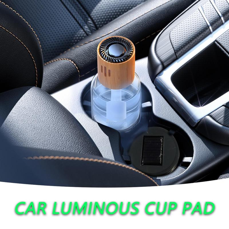 Car Cup Coaster 2 Pieces Light Up Cup Holder Insert 7 Colors Changing Anti-Slip Mug Pad For Women Men Night Driving Road Trips