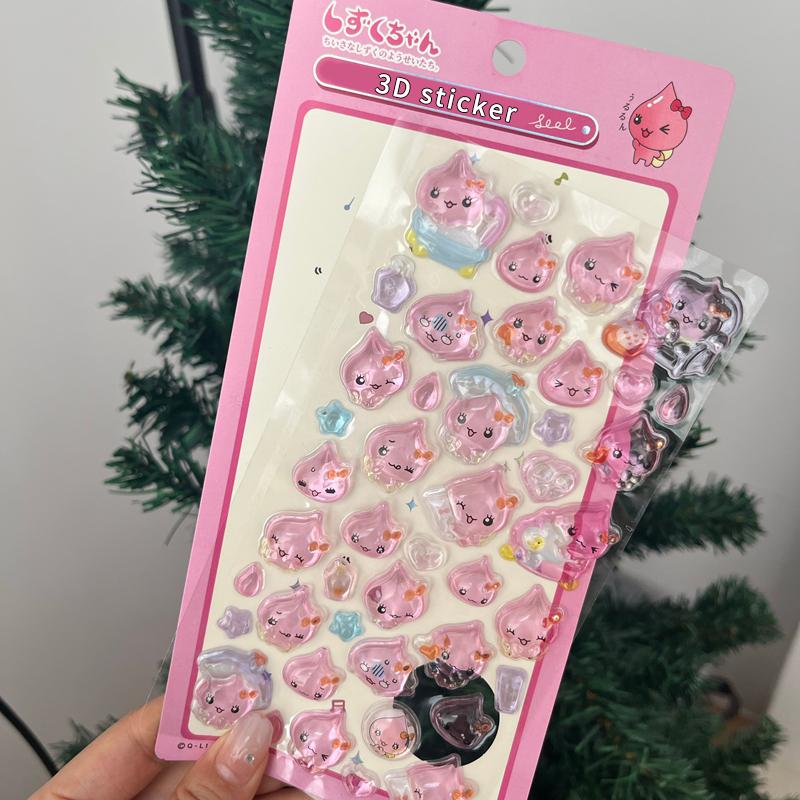 Japan Style Solid Jelly Stickers Kawaii 3D Sticker Water Droplet Diy Stationery Stickers Party Favors Students Gifts Stickers