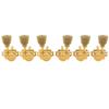 Musiclily Pro Vintage 3L+3R Guitar Locking Tuners for LP Les Paul Electric/Acoustic Guitars, Gold/Green Buttons