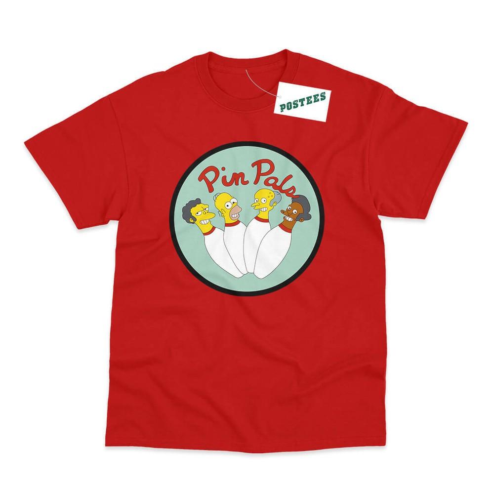 Pin Pals Bowling Team Inspired By The Simpsons Dtg Printed TShirt M