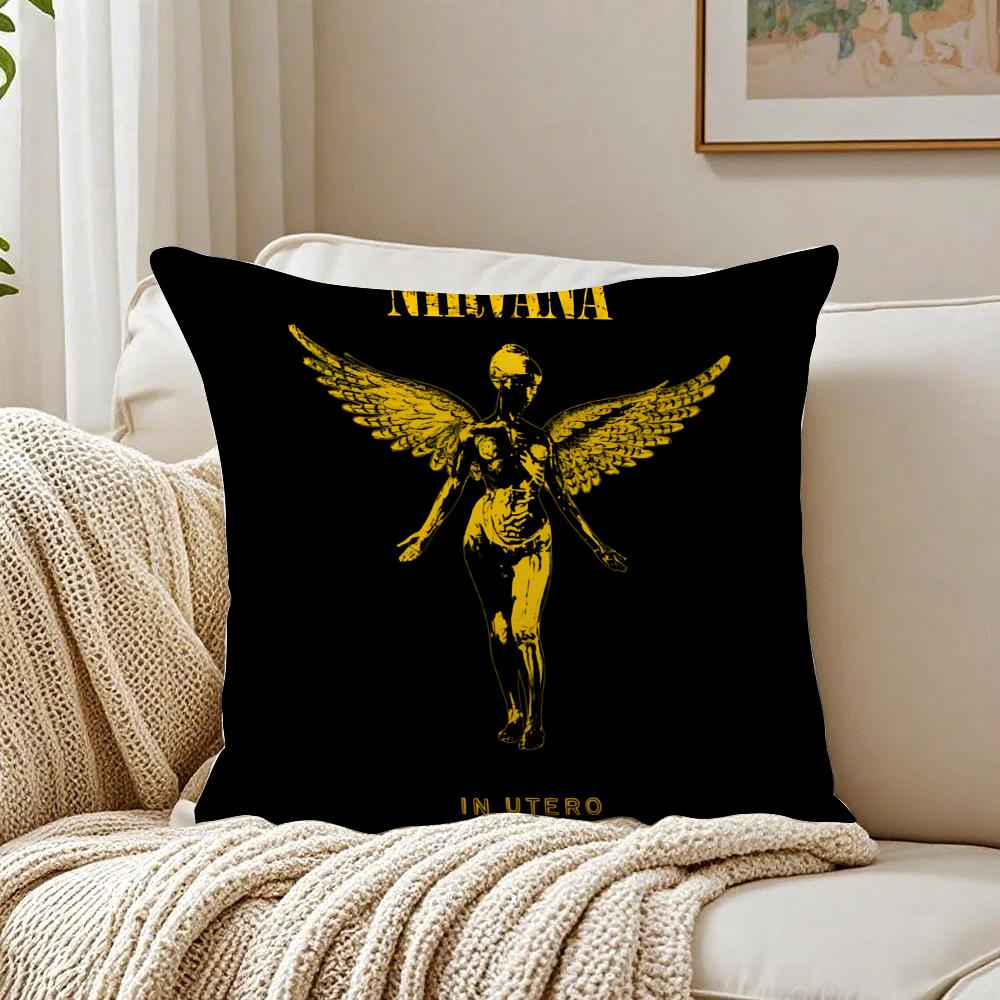 band grunge NNirvana Cushion Cover Pillowcase Antidustmite living Room Sofa Decor Cushion Room