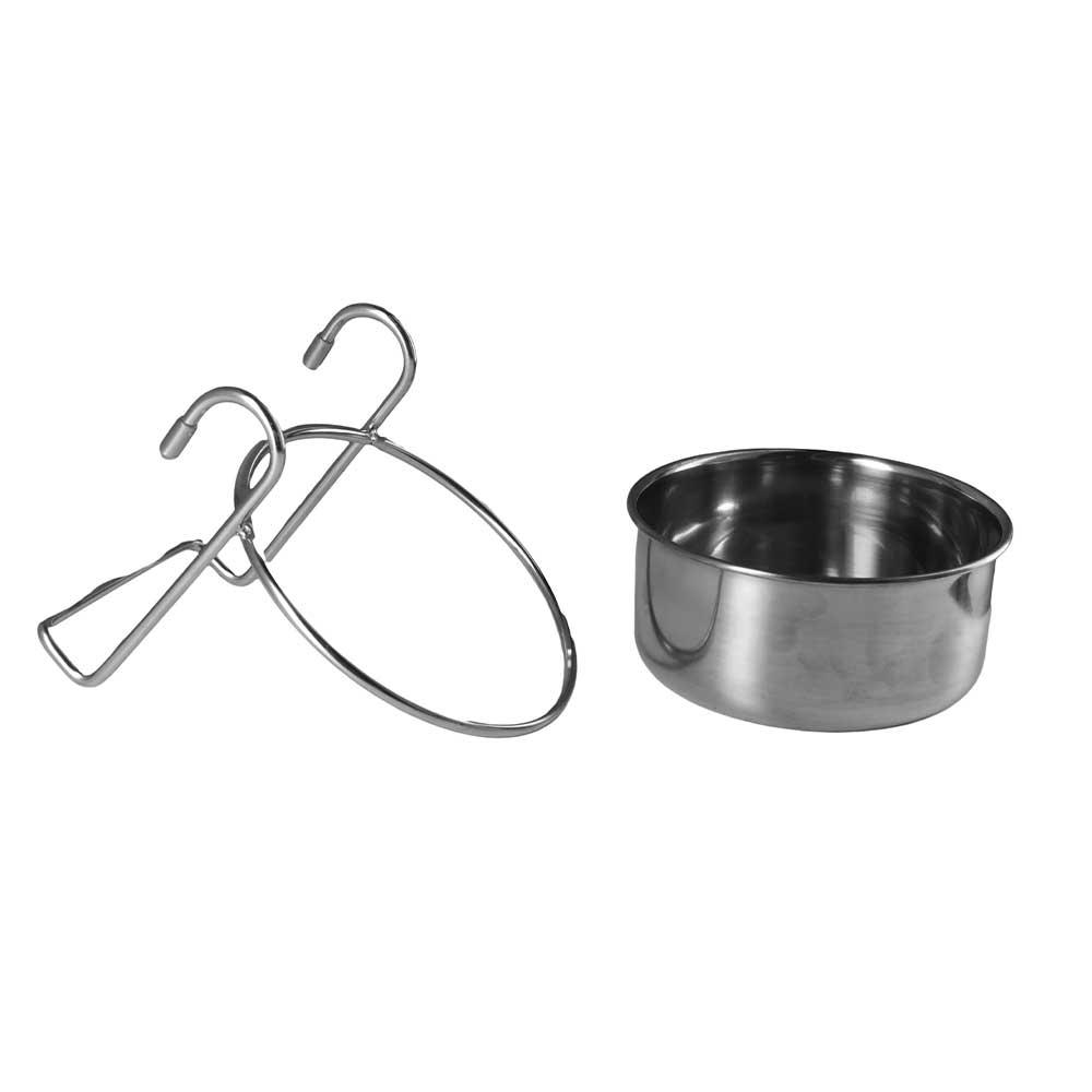 Cat Rabbit Stainless Steel Hang-on Puppy Water Drinker Dog Feeding Bowl Cage Cup Bird Feeder