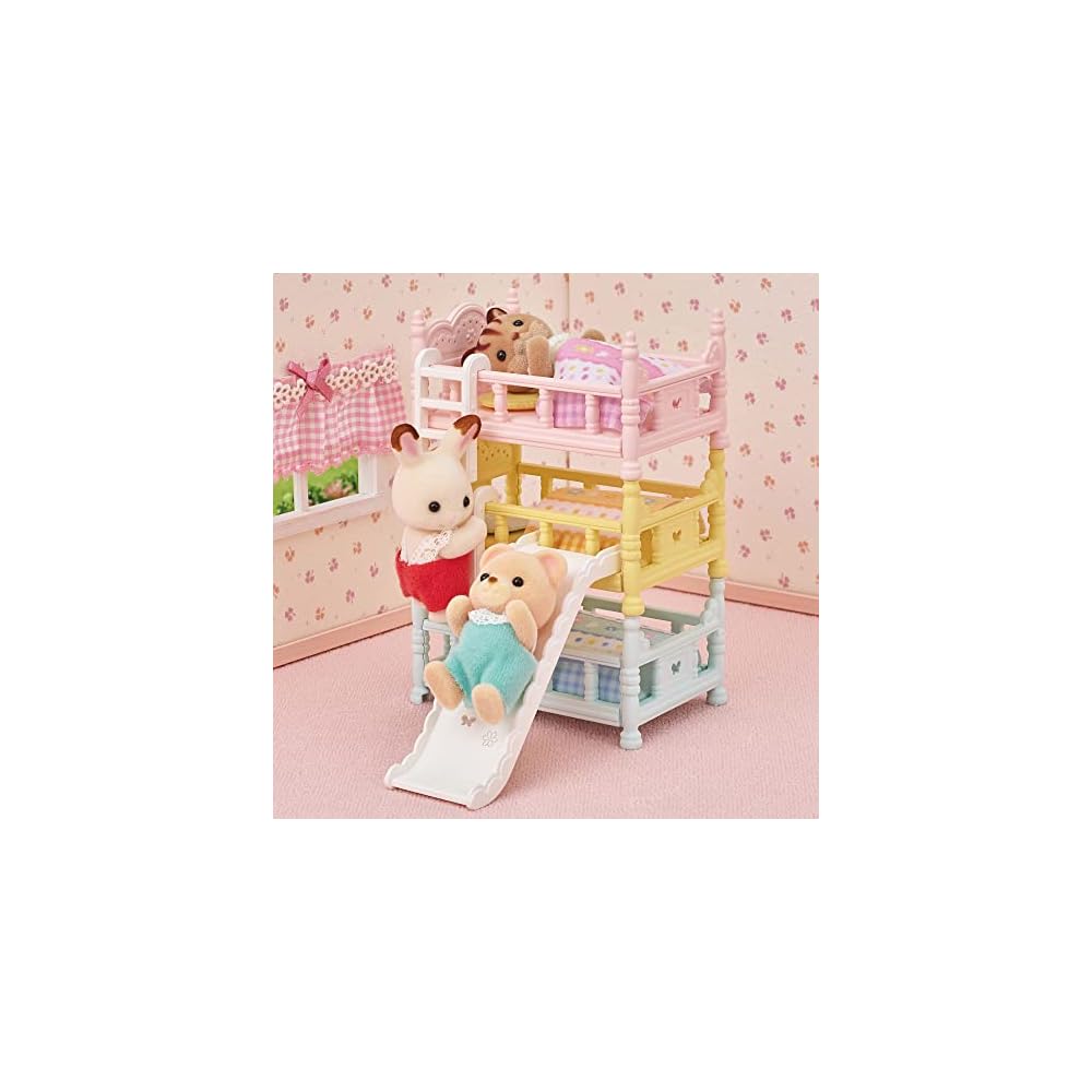 Sylvanian Families EPOCH Baby Triple Bunk Bed ST Mark Certified Toy Dollhouse for Ages 3 and Up