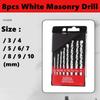 Metric Drill Bits Set Tip Work for Glass Metal Tile Concrete Electric Drill Screwdriver Drilling Reaming Masonry Drill Bits