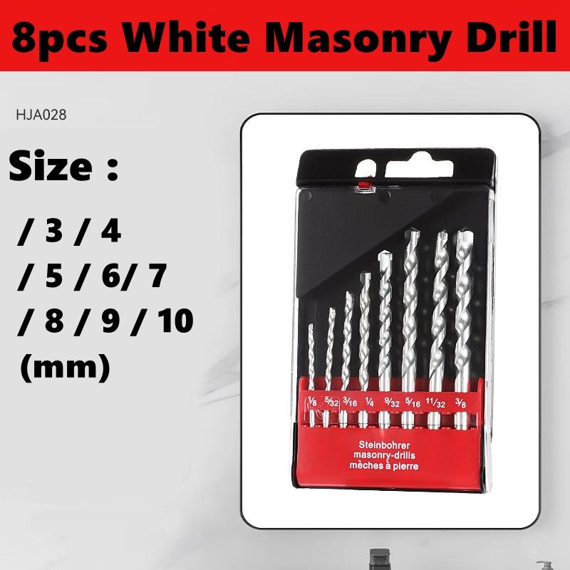 Metric Drill Bits Set Tip Work for Glass Metal Tile Concrete Electric Drill Screwdriver Drilling Reaming Masonry Drill Bits