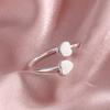 New Cute Brushed Love Simple 925 Sterling Silver Jewelry Fresh Small Heart Shaped Opening Rings TYB476
