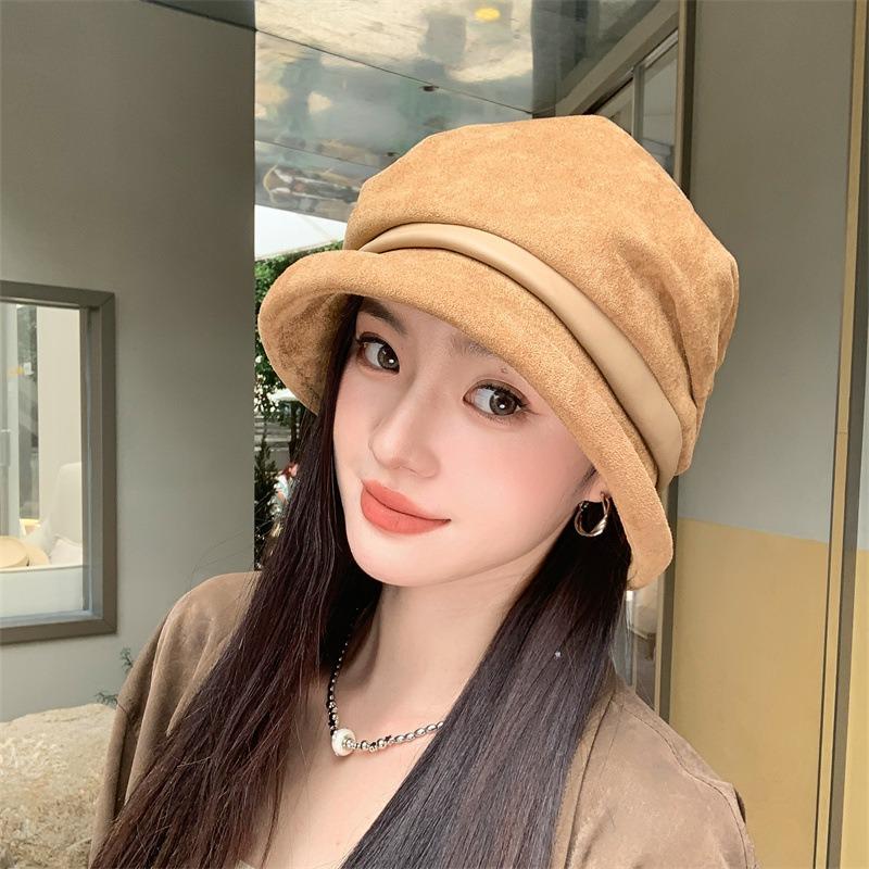 Women S Vintage Wide Brim Bucket Hat Warm Casual Foldable Cap