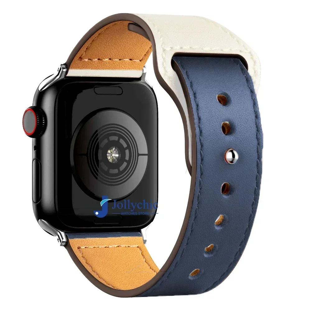 Watchband Leather Strap for Apple Watch Band 44mm 45mm 41mm 40mm 42mm 38mm 49mm 45 Mm Correa Bracelet IWatch Series 8 Ultra 3 6 SE 7 Strap