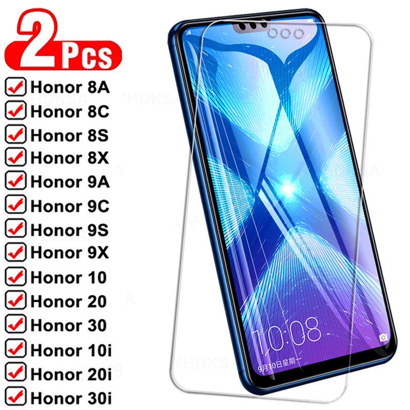 2 ks tvrzeného skla pro Huawei Honor 8X 8A 8C 8S 9A 9C 9S 9X Ochranné sklo na displej pro Honor 10 20 30 Lite 10i 20i 30i Ochranná fólie