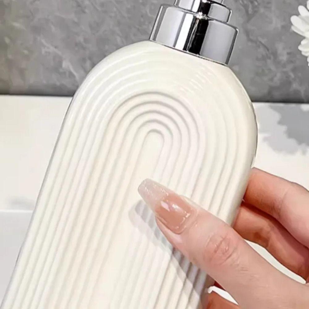 Refillable Ceramic Hand Soap Bottle Press Type Liquid Lotion Storage Bottles Household