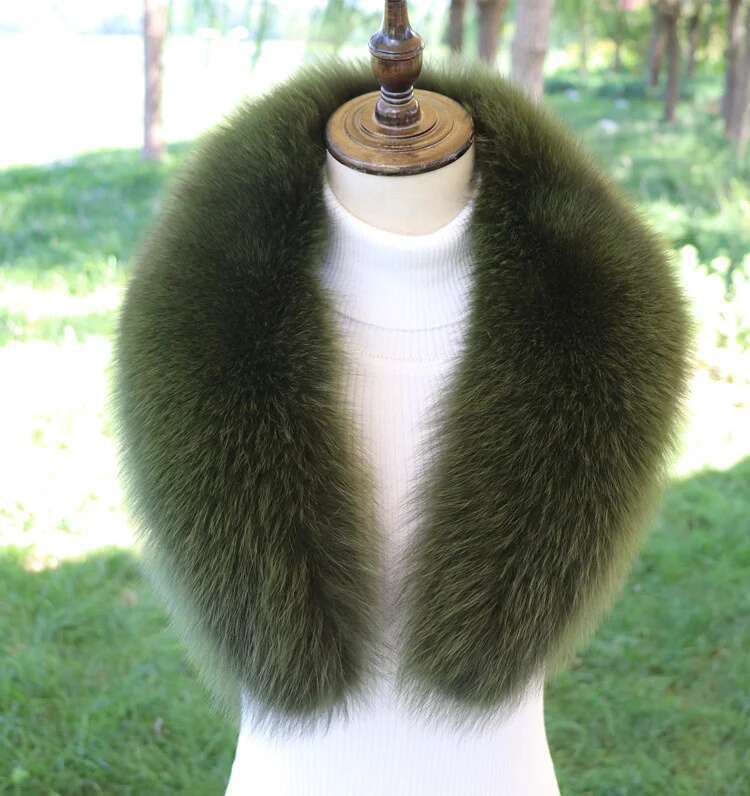 Natural Raccoon Fur Collar Scarf Genuine Fur Scarves Shawl Neck Warmer Fur Square Collar Women Long Scarf Winter Fox Fur Collar