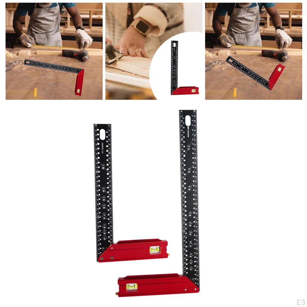 Woodwork L Square Ruler Carpentry with Clear Scale Lines Framing Tool for Model Making