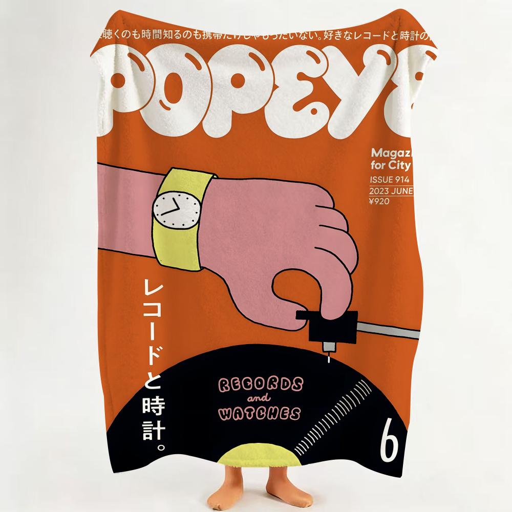 

Magazine P popeye Throw Flannel Throw Blanket Suitable for Sofa Living Room Bedroom 75cmx90cm