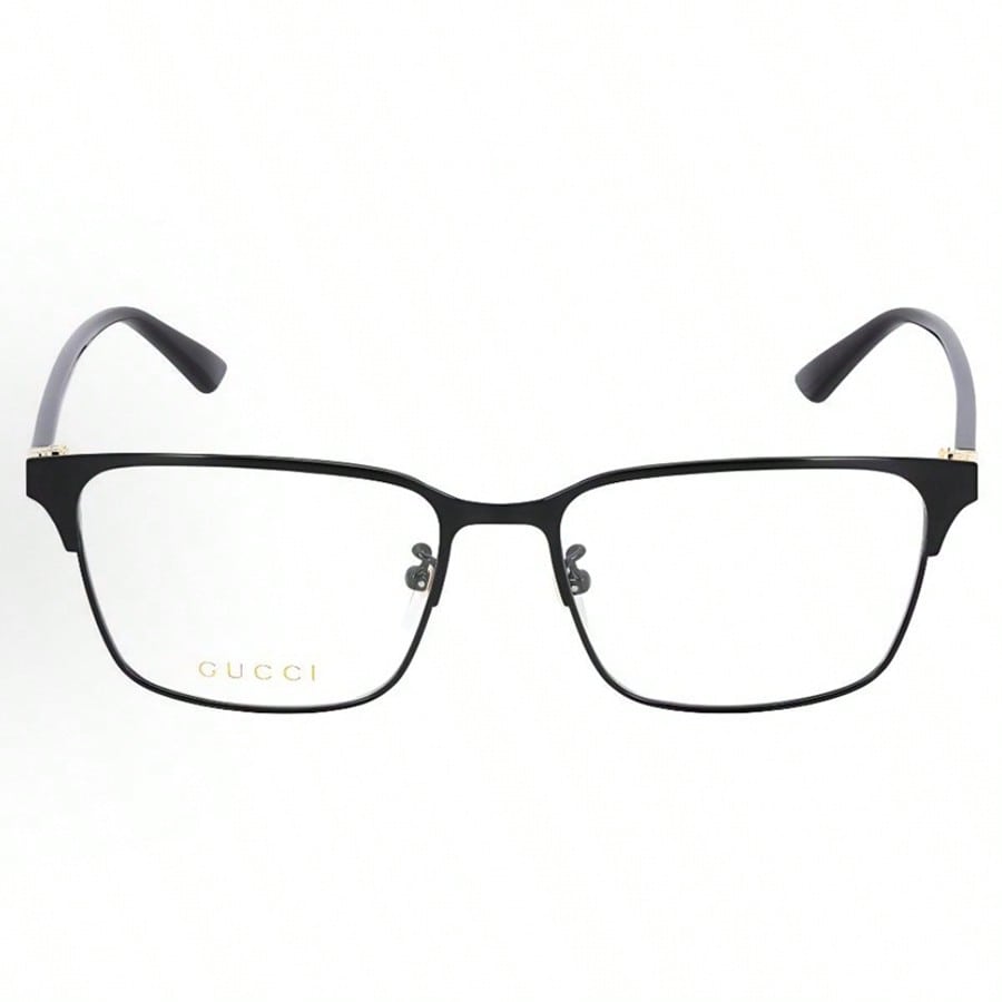 Gucci GG0756OA 001 Black & Gold Rectangular Eyeglasses for Men and Women