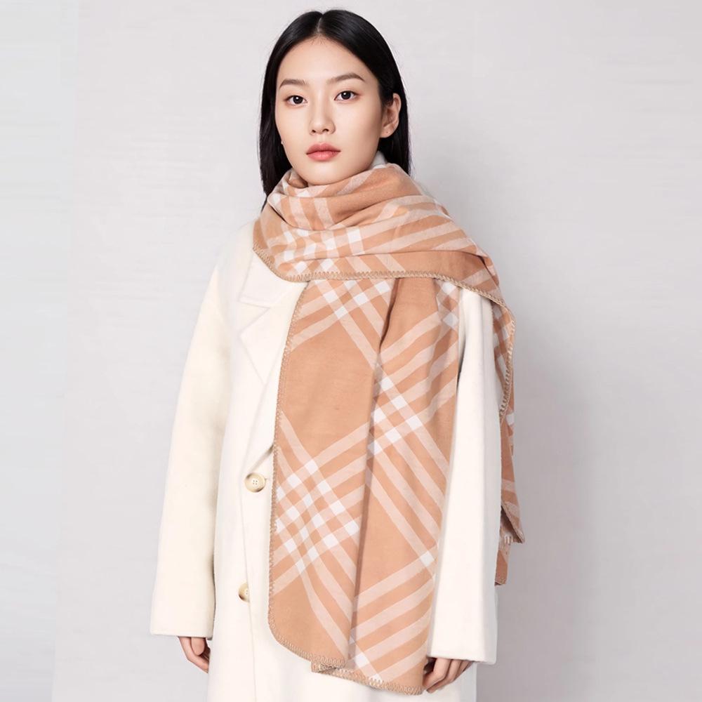 

Стиль блогера Женский черно-белый клетчатый зимний шарф-шаль-накидка 55x190 cm