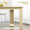 Dining Table for 4-6 People, Kitchen Table with Wood Effect for Dining Room, Oak