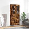 Vidaxl Smoked Oak Display Cabinet 69.5X34X180 Cm Wood-Based Material