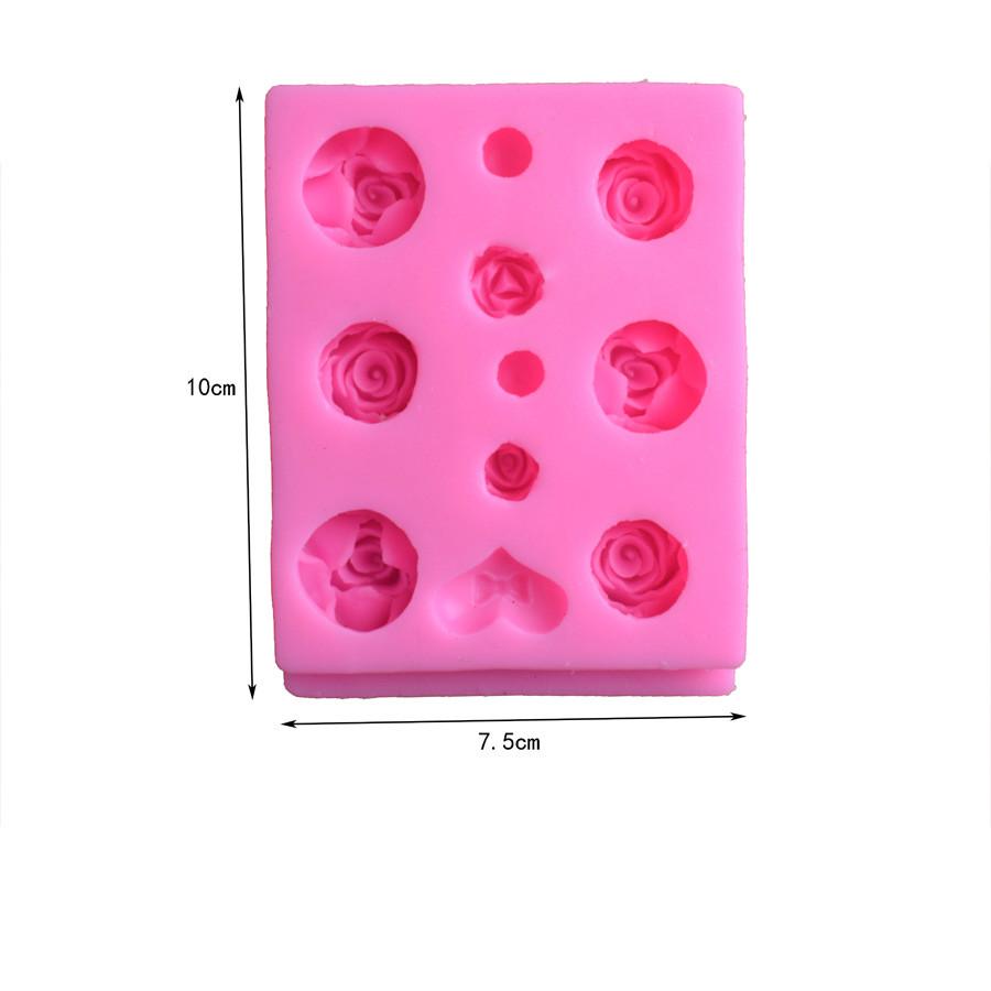 11 Double-layered Small Flower Rose Flower Fondant Silicone Mold  Chocolate Cake Decorated Clay Mold