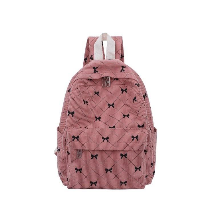 Schoolbag New Casual School Bag Female College Student Fashion Bow Backpack Japanese Versatile Junior High School Student Large Capacity Backpack
