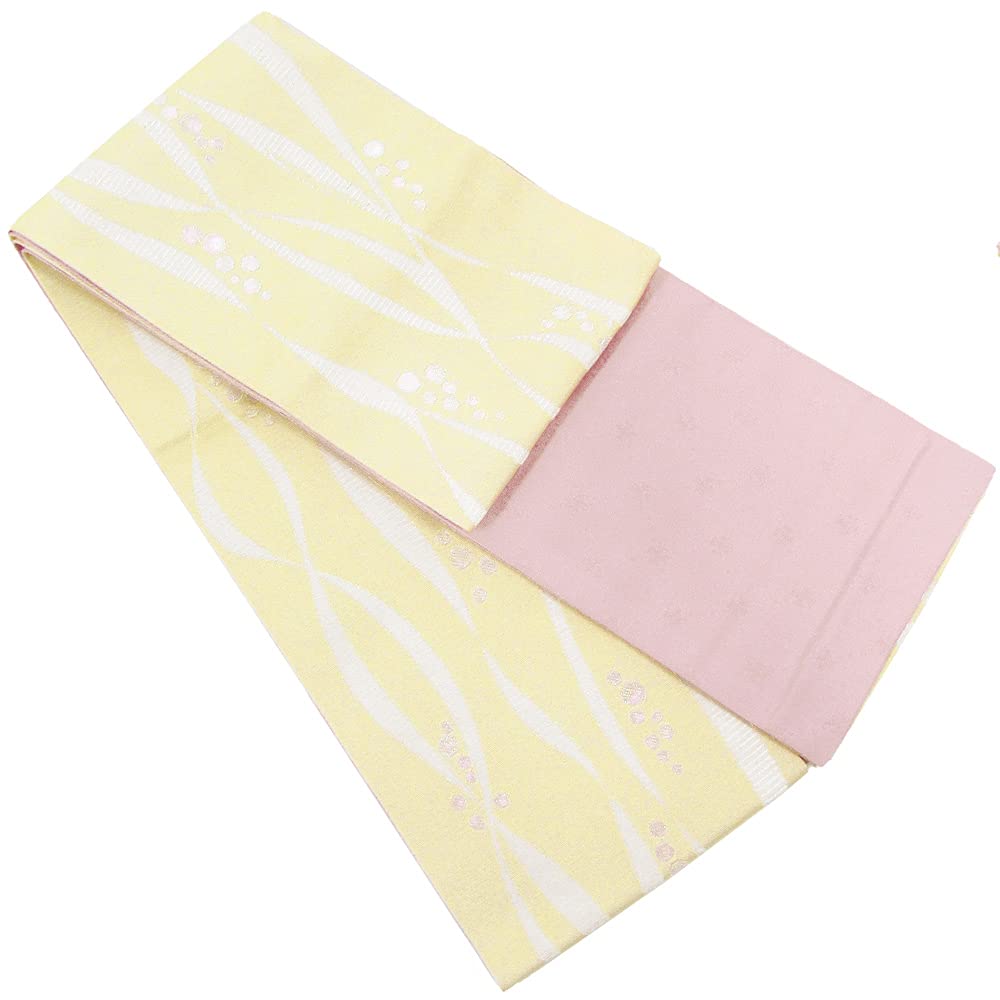 

Женский двусторонний пояс оби половинной ширины (Кушак) - Пастельные цвета - Оби для Юкаты - Сделано в Японии - utay04