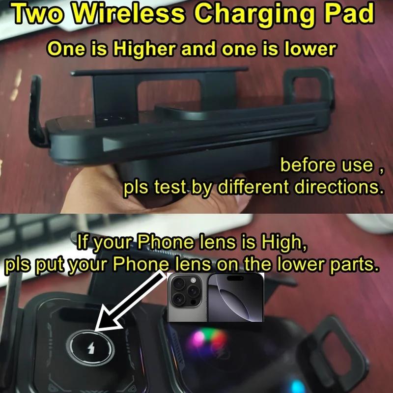 Universal Car Wireless Charger Holder 360° Rotation Phone Mount for Samsung Galaxy Fold 6 5 4 3 Z Flip S25 S24 iPhone 16 15