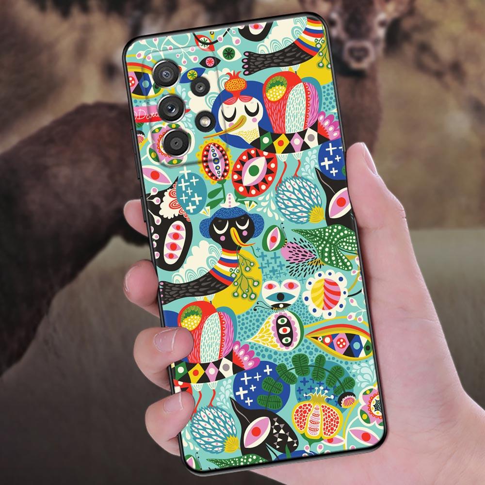 Jungle illustration Snake Cats Sloth Phone Case For Samsung Galaxy A57 A56 A37 A55 A36 A26 A54 A52 A35 A34 A25 A17 A16 A07 Cover