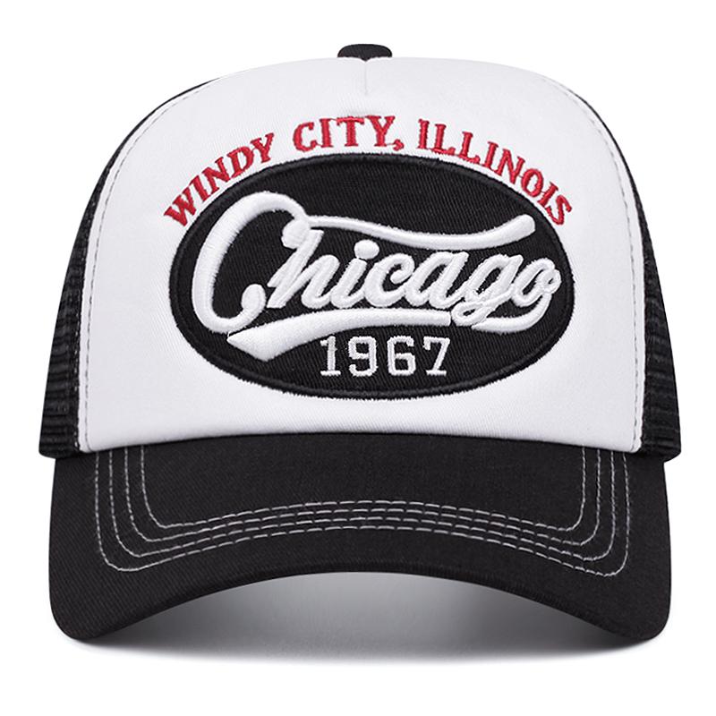 Chicago 1967 Letter Embroidered Sponge Baseball Cap, Men's and Women's Outdoor Sports Event Mesh Cap, Baseball Cap