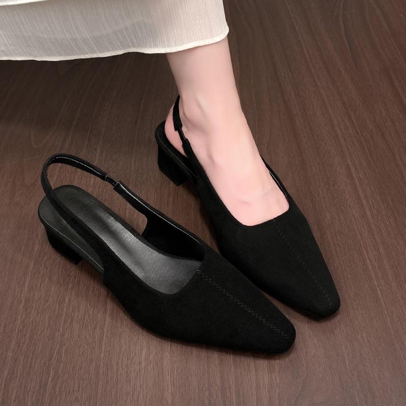 Elegante Designschuhe Damen Slingbacks Damen High Heels Flacher Ausschnitt Büro und Karriere Sexy Slip-on Zehenkappe Gladiator-Sandalen